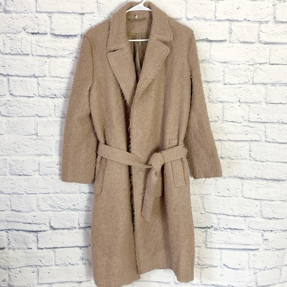 Helmut Lang camel shaggy alpaca coat medium - Picture 2 of 11